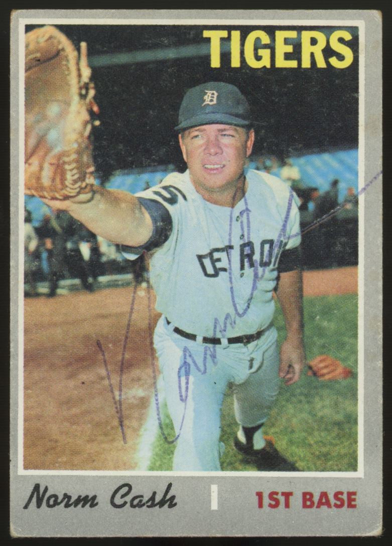 1970 Topps Norm Cash #611 Signed Auto JSA