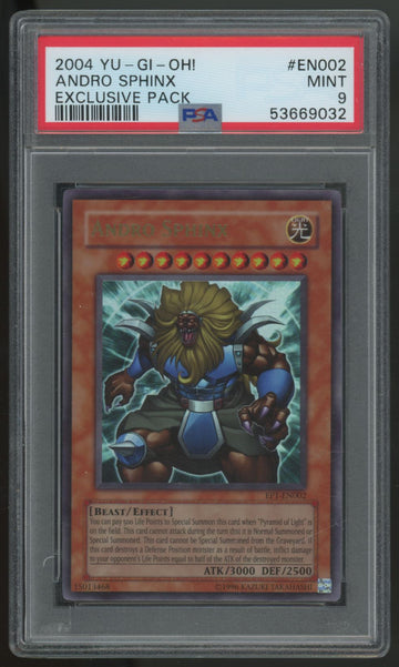 2004 Yugioh Andro Sphinx Exclusive Pack Ultra Rare #EN002 PSA 9