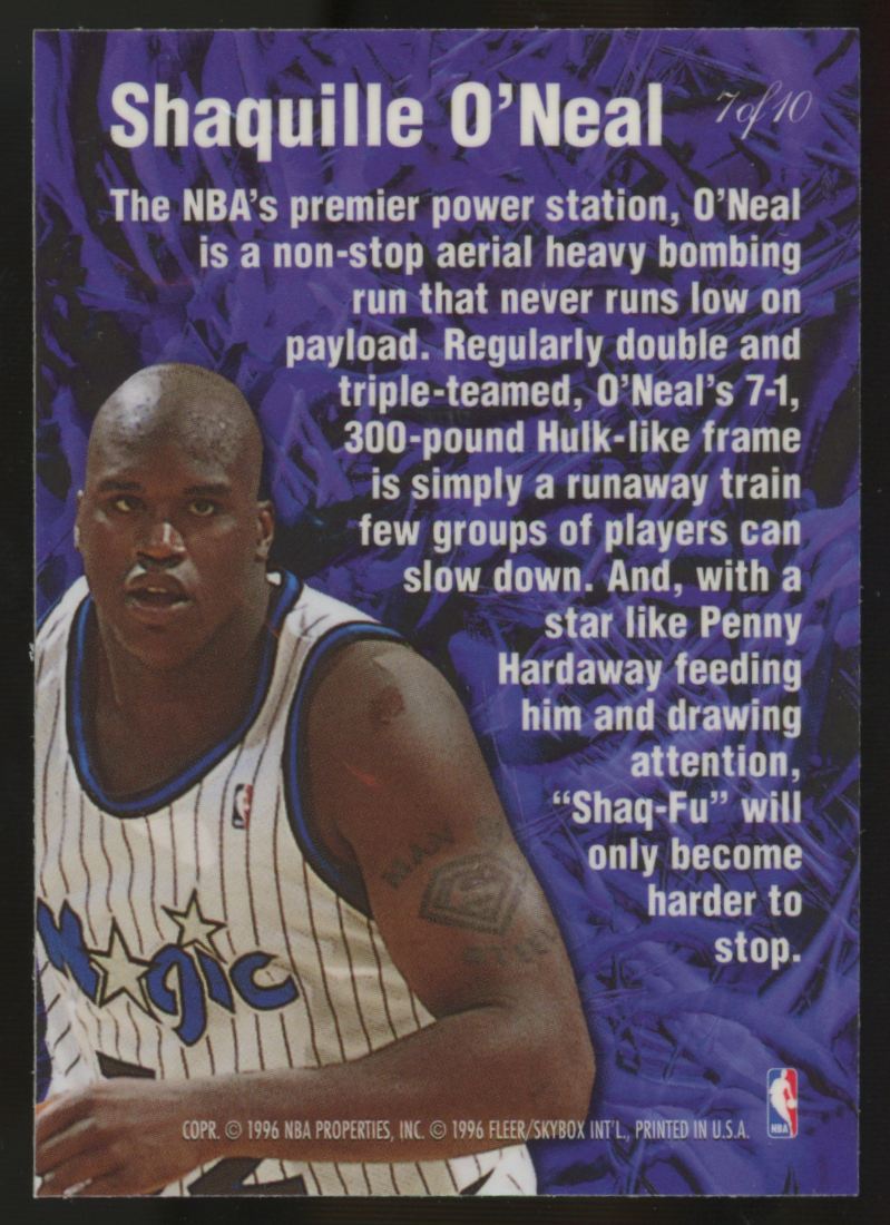 1995-96 Fleer Flair Shaquille O'neal Anticipation #7