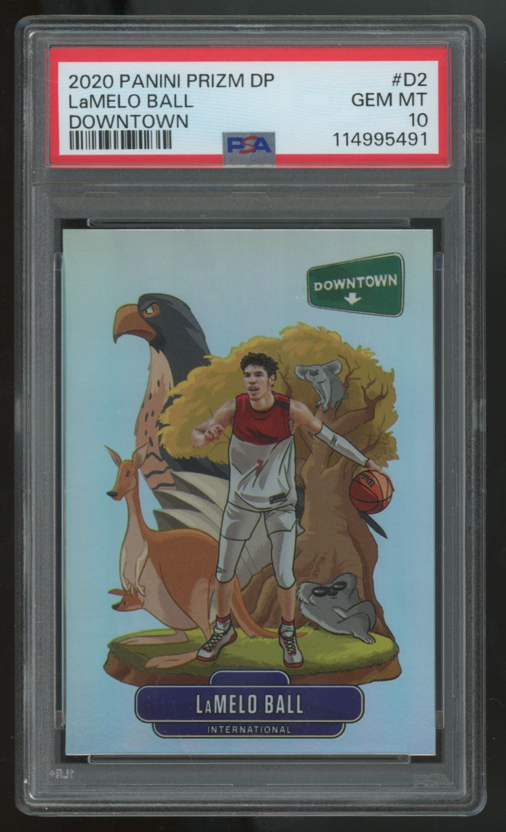 2020-21 Prizm Draft Picks LaMelo Ball RC Downtown SSP #D-2 PSA 10