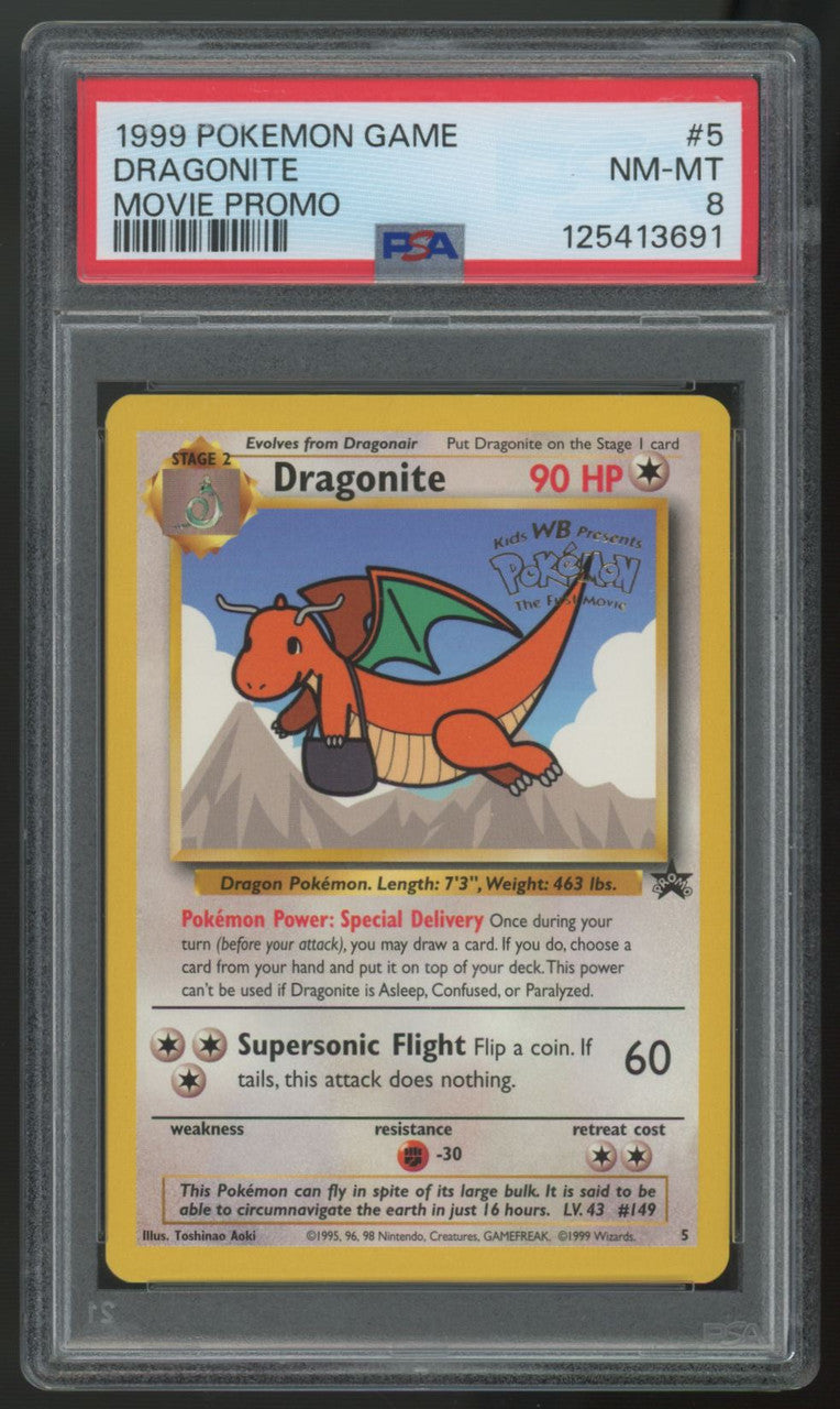 1999 Pokemon Dragonite Movie Promo #5 PSA 8 (B)