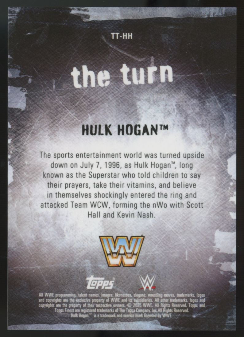 2025 Topps Finest WWE Hulk Hogan The Turn Black Refractor /25 #TT-HH