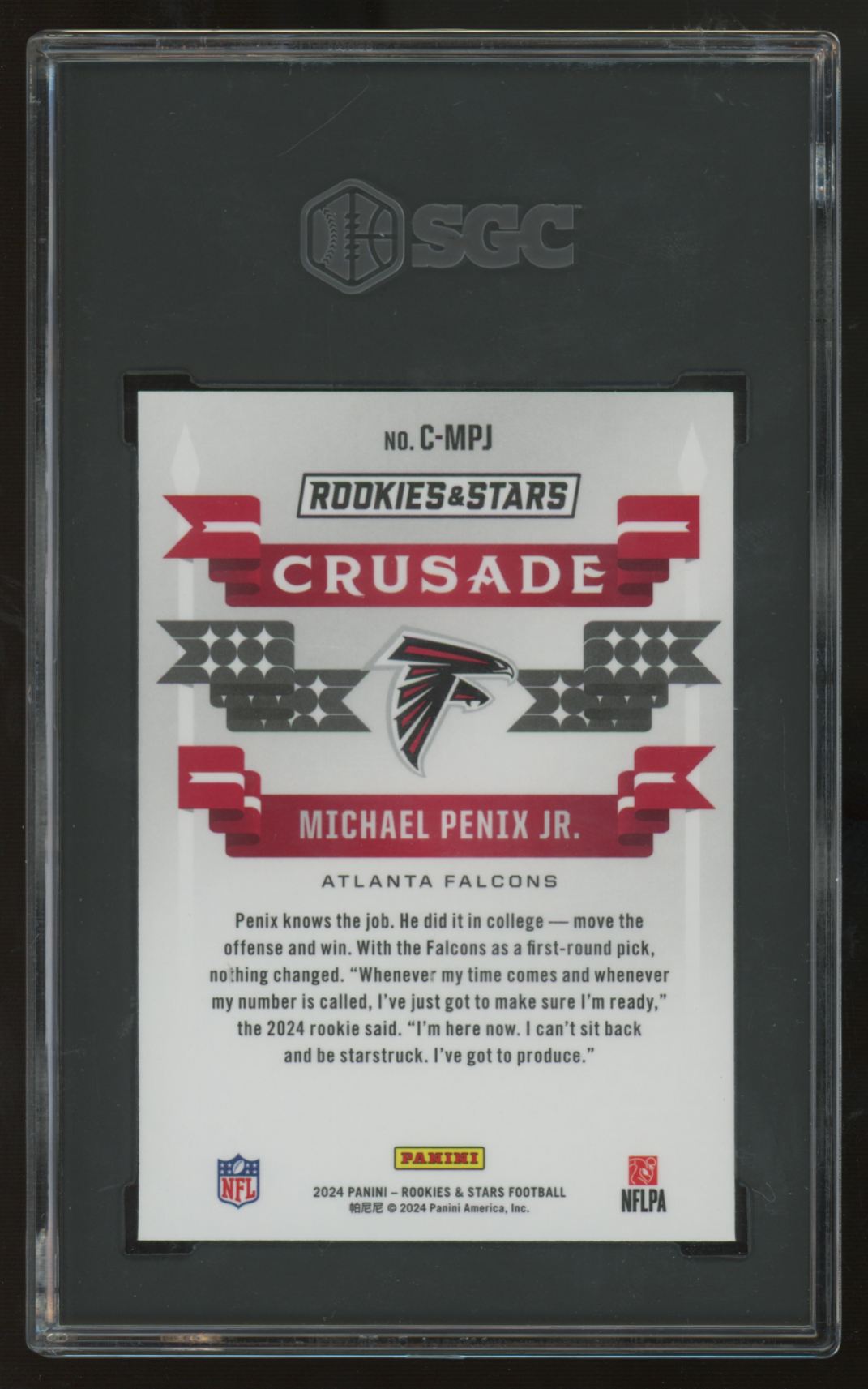 2024 Rookies & Stars Michael Penix Jr. RC Crusade Red Plaid Prizm #C-MPJ SGC 10