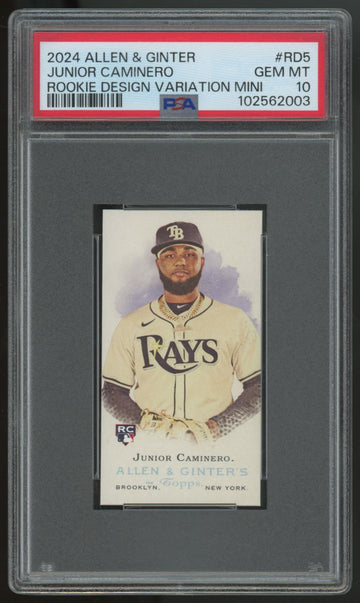 2024 Topps Allen & Ginter Junior Caminero RC Design Variation Mini #RD5 PSA 10