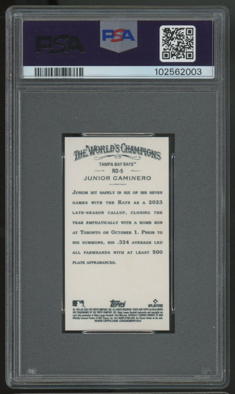 2024 Topps Allen & Ginter Junior Caminero RC Design Variation Mini #RD5 PSA 10