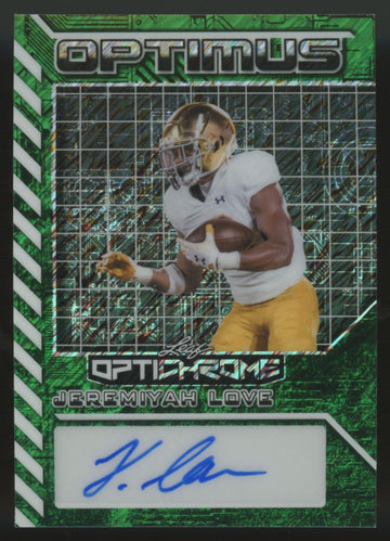 2025 Leaf Optichrome Jeremiyah Love Optimus Auto Green Shimmer /6 #OA-JL1