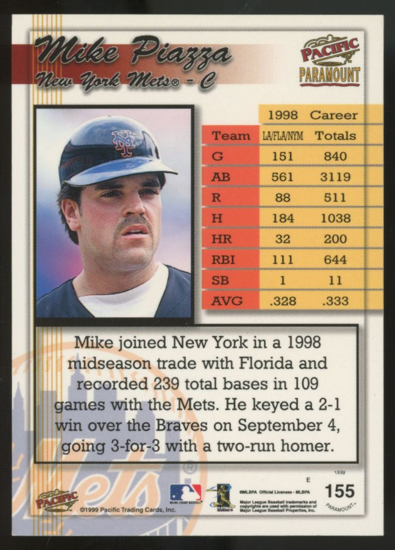 1999 Pacific Paramount Mike Piazza Opening Day Issue /74 #155