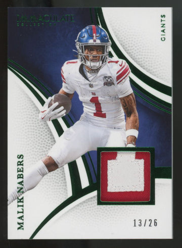 2025 Immaculate Collection Malik Nabers Emerald Patch /26 #88