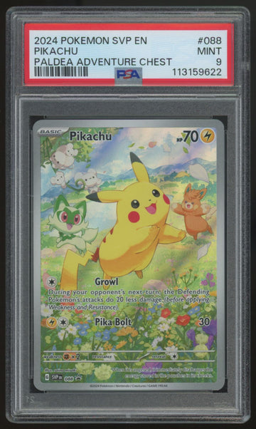 2024 Pokemon Pikachu Paldea Adventure Chest Promo #088 PSA 9