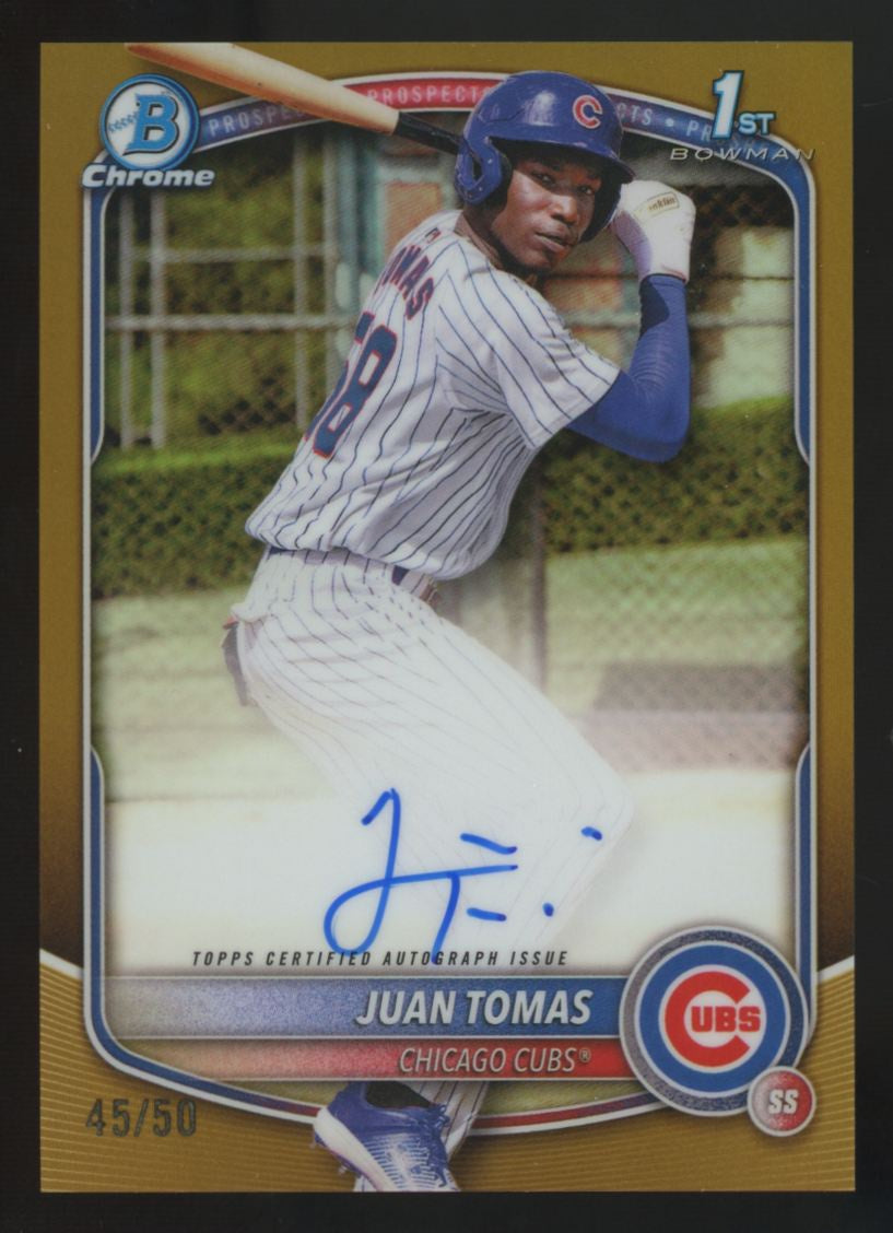 2025 Bowman Chrome Juan Tomas 1st Prospect Gold Auto /50 #CPA-JT