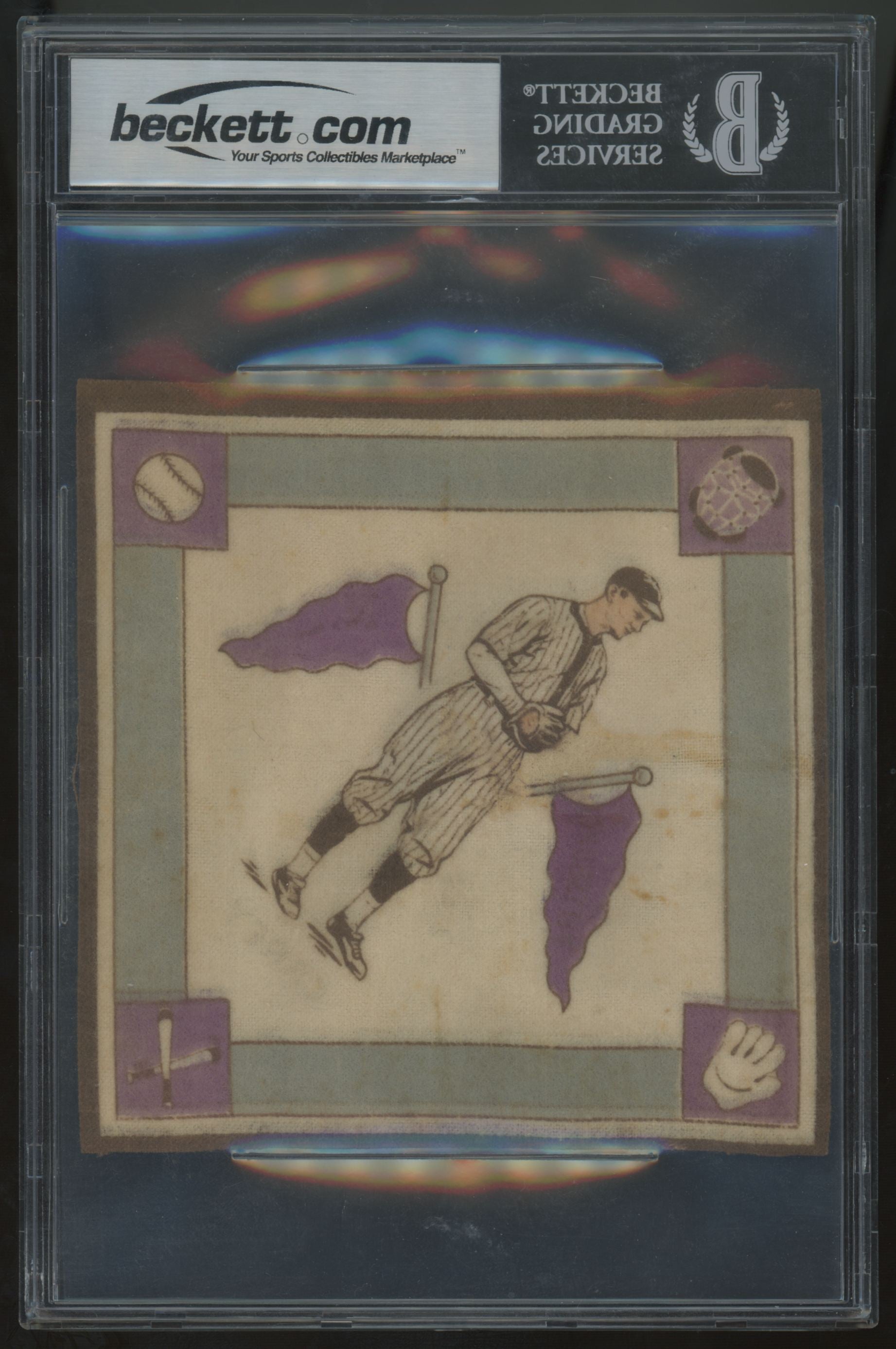 1914 B18 Blankets Max Carey Purple Pennants BGS 4