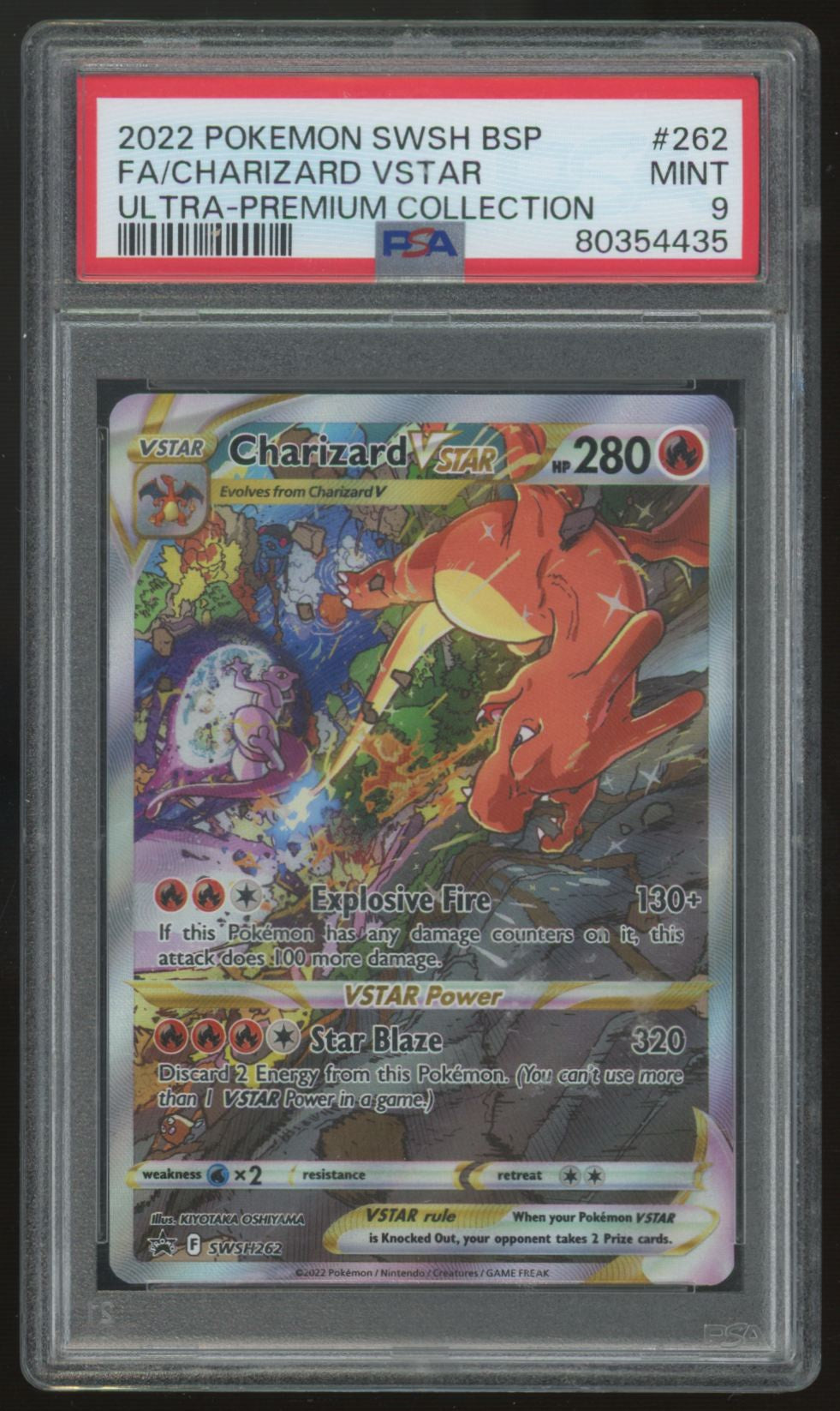 2022 Pokemon Charizard VSTAR Sword and Shield Promo Full Art #262 PSA 9