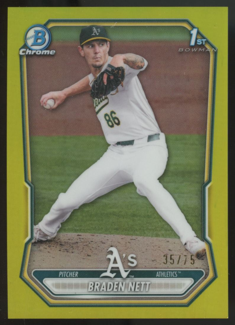 2026 Bowman Chrome Braden Nett 1st Yellow Refractor /75 #BCP-137