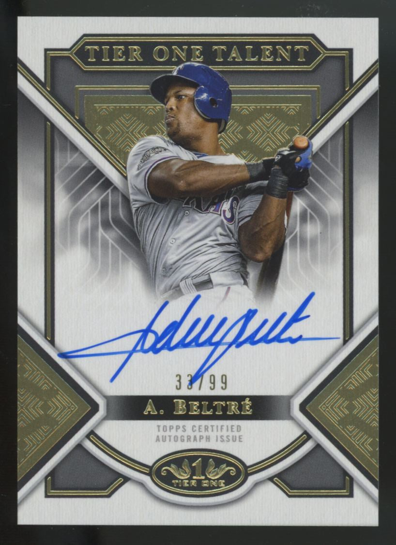 2023 Topps Tier One Adrian Beltre Tier One Talent Auto /99 #T1TA-AB