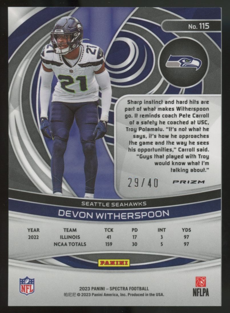 2023 Spectra Devon Witherspoon RC Astral /40 #115