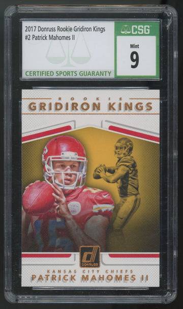 2017 Donruss Patrick Mahomes II RC Rookie Gridiron Kings #2 CSG 9