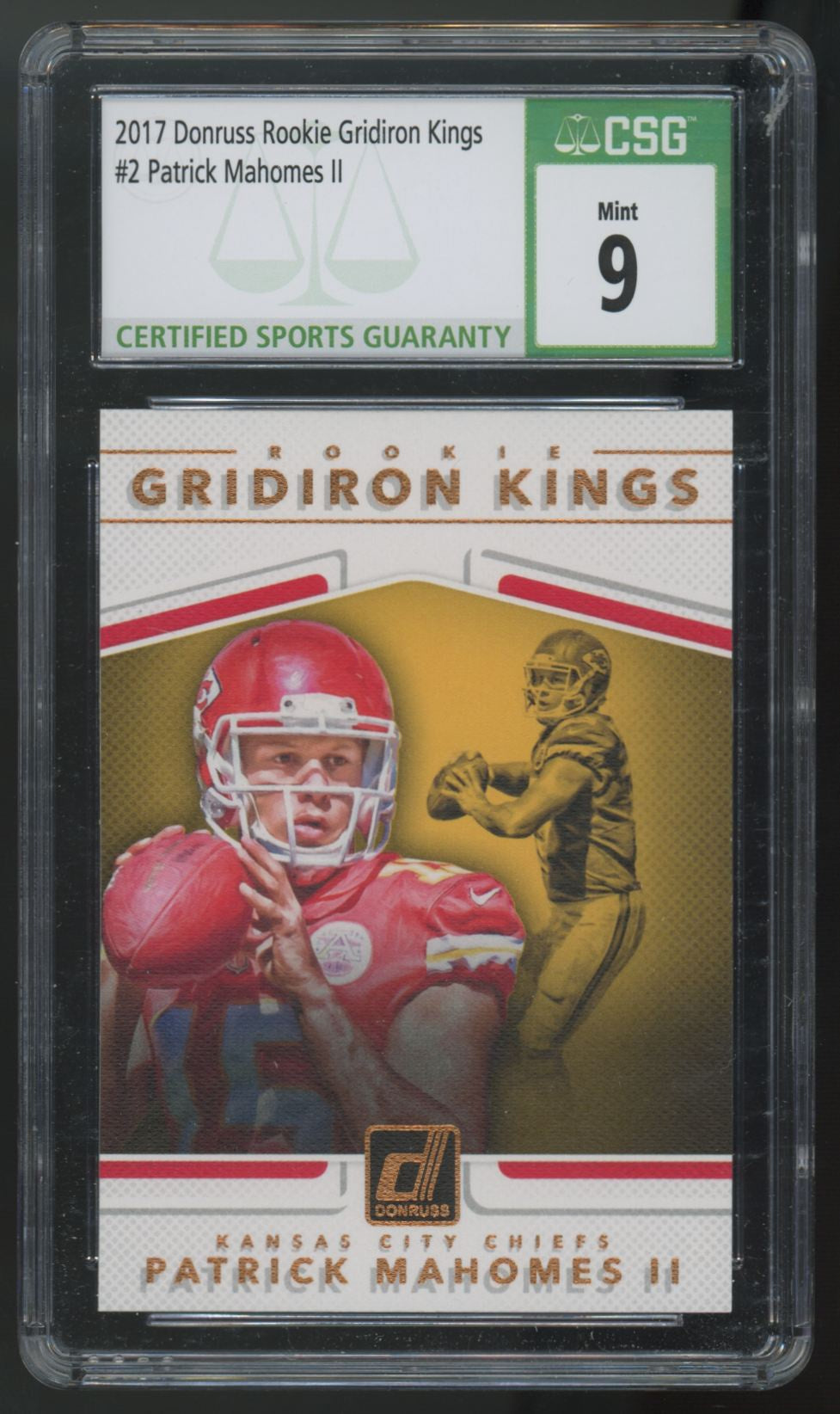 2017 Donruss Patrick Mahomes II RC Rookie Gridiron Kings #2 CSG 9