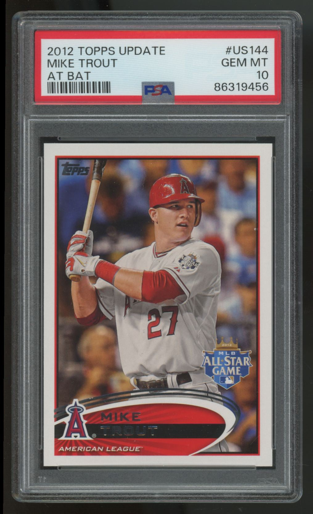 2012 Topps Update Mike Trout At Bat #US144 PSA 10