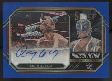 2023 Select WWE Rey Mysterio Ringside Action Signatures Auto Blue /49 #RA-RMY