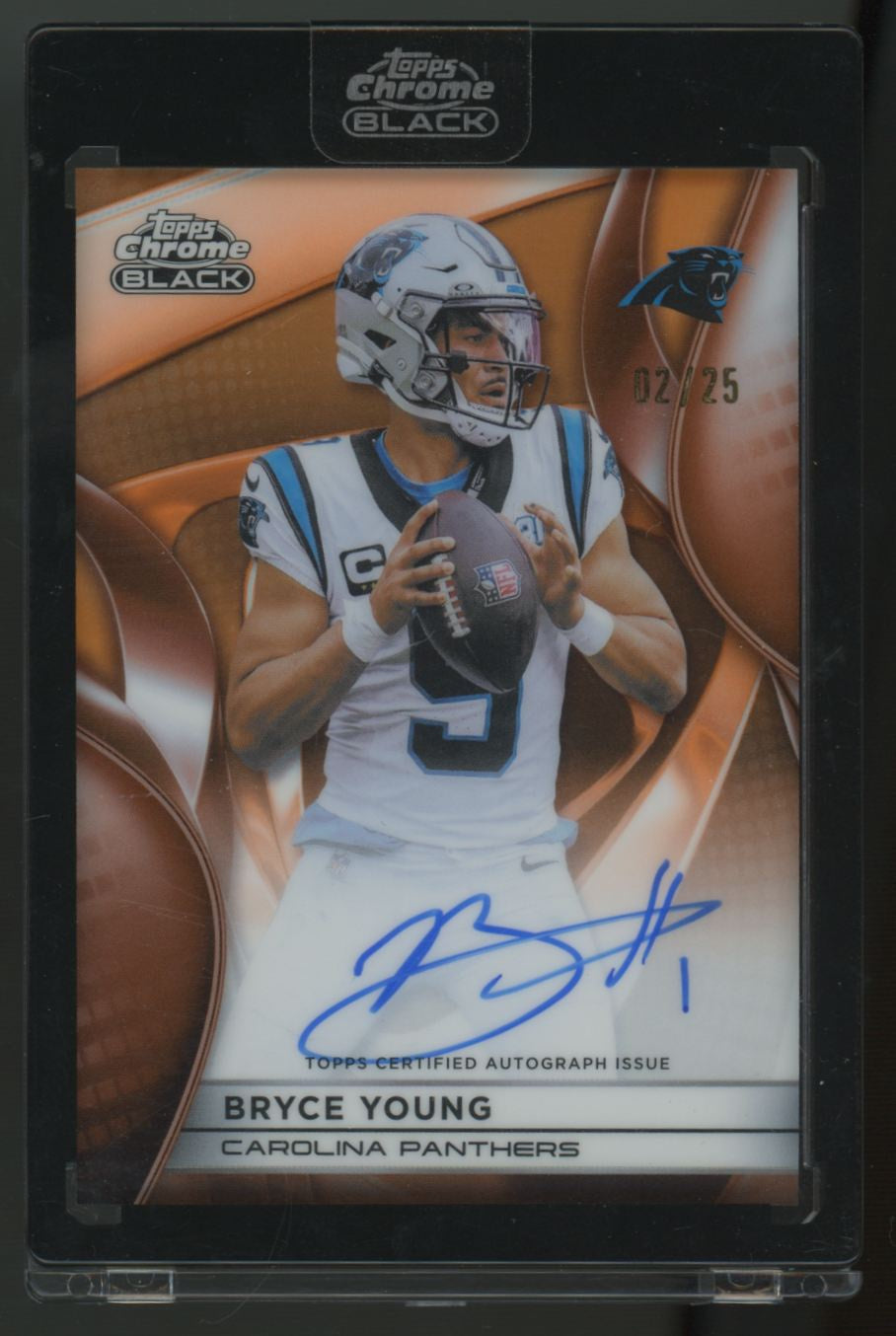 2025 Topps Chrome Black Bryce Young Orange Auto /25 #AU-BY