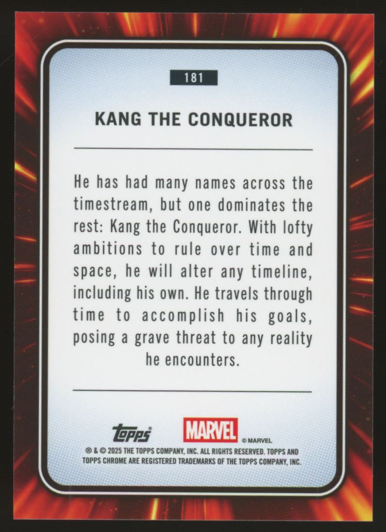 2025 Topps Marvel Chrome Sapphire Kang The Conqueror Purple Refractor /15 #181