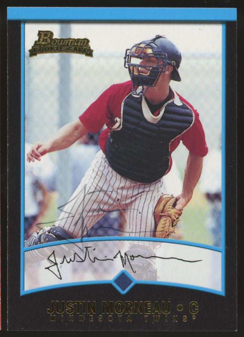 2001 Bowman Justin Morneau RC Signed Autographed #361 JSA