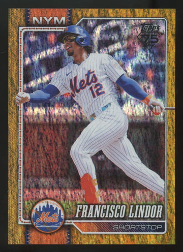 2026 Topps Series One Francisco Lindor Gold Sandglitter /50 #123