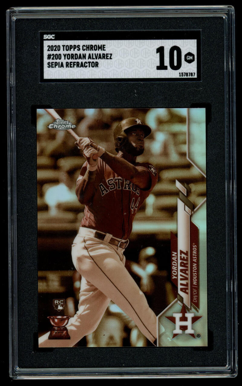 2020 Topps Chrome Yordan Alvarez Sepia Refractor RC #200 SGC 10 GM