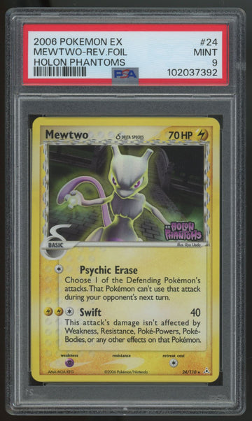 2006 Pokemon Mewtwo Holon Phantoms Reverse Holo #24 PSA 9