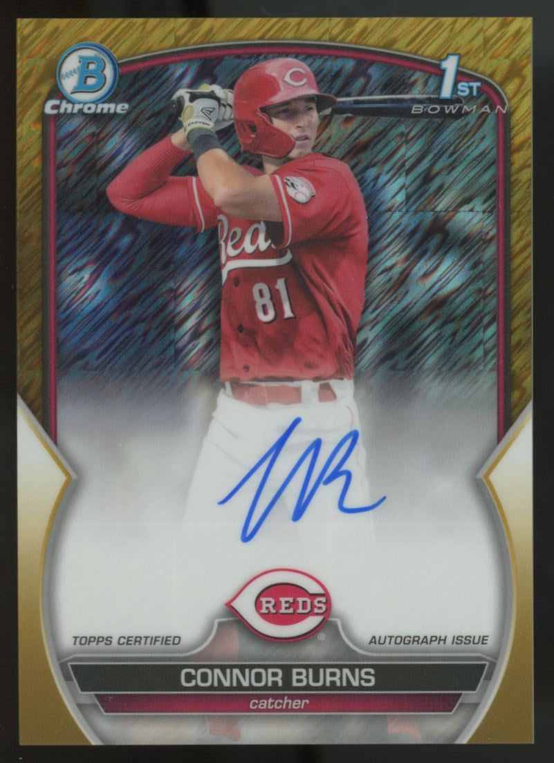 2023 Bowman Chrome Draft Connor Burns 1st Gold Shimmer Auto /50 #CDA-CB