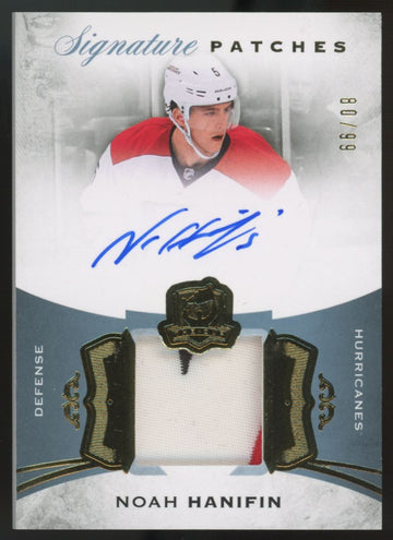 2015-16 Upper Deck The Cup Noah Hanifin Patch Auto /99 #SP-NH