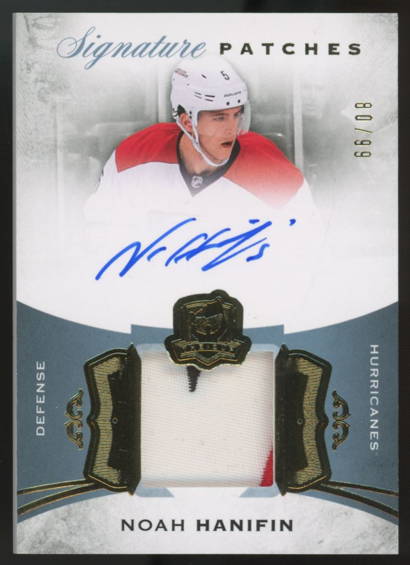 2015-16 Upper Deck The Cup Noah Hanifin Patch Auto /99 #SP-NH