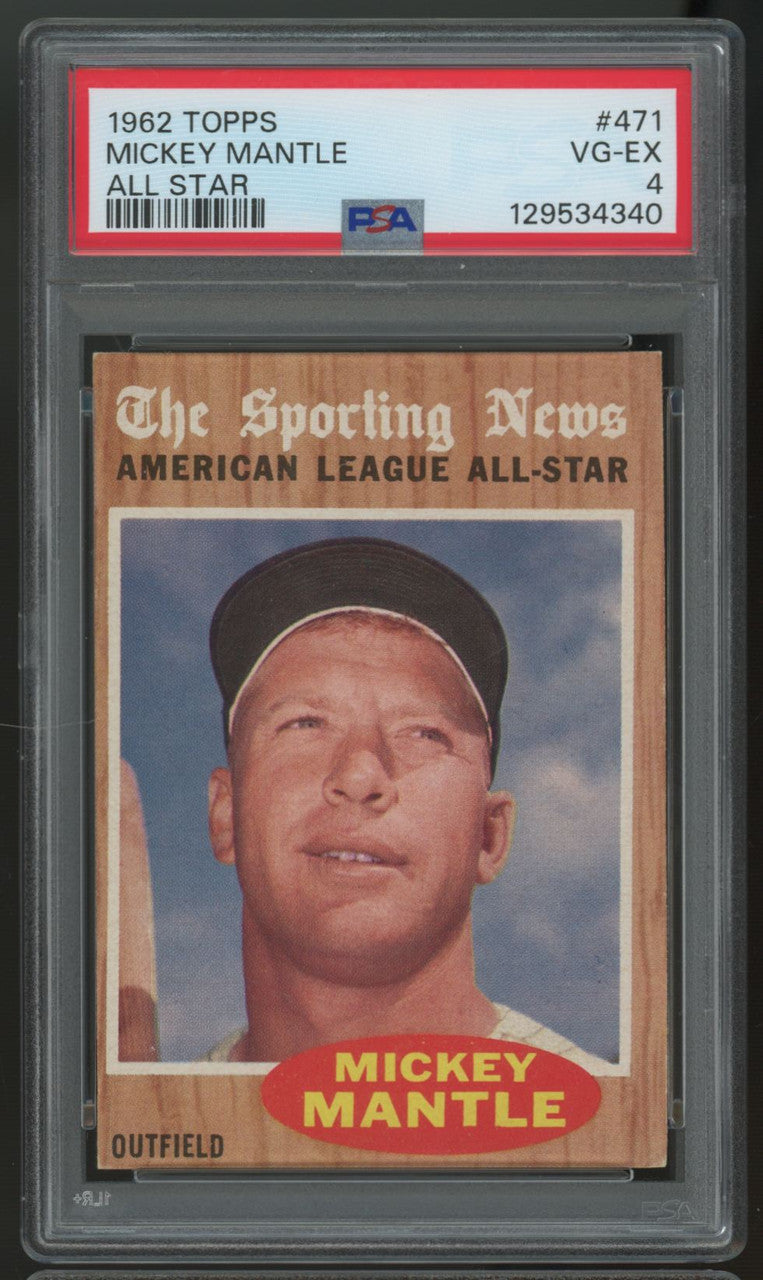 1962 Topps Mickey Mantle All-Star #471 PSA 4