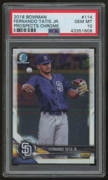 2018 Bowman Chrome Fernando Tatis Jr. Chrome Prospects #114 PSA 10 *608