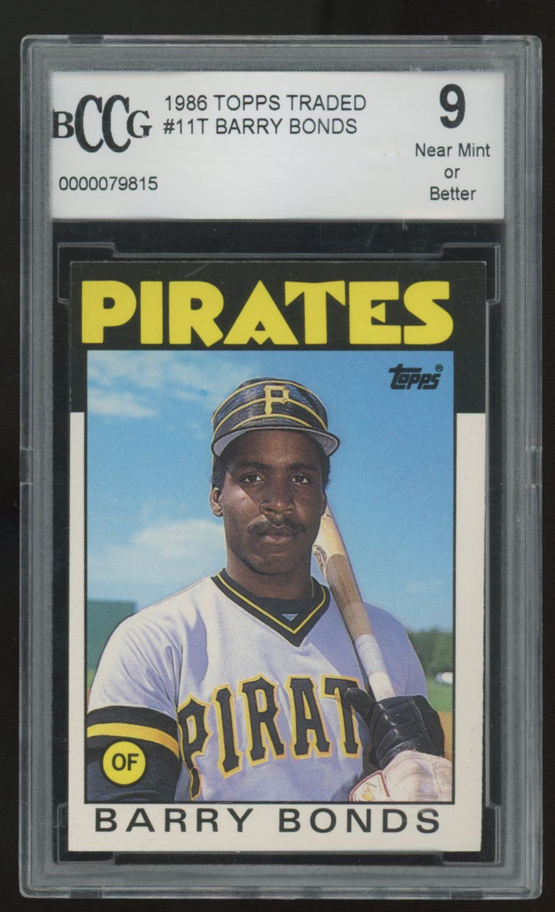1986 Topps Traded Barry Bonds RC #11T BCCG 9