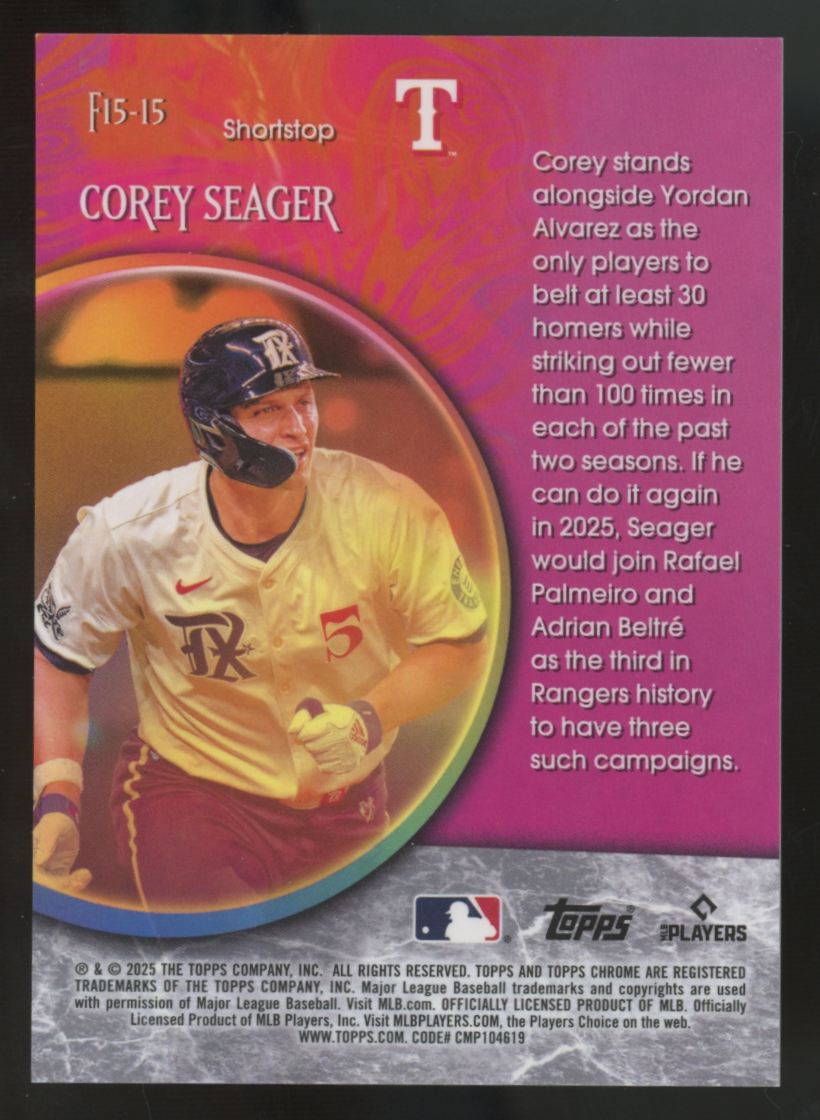 2025 Topps Chrome Logofractor Corey Seager Red Fortune 15 /5 #F15-15