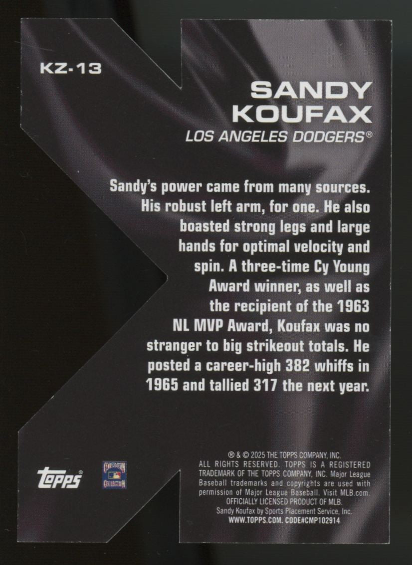 2025 Topps Sandy Koufax K Zone SP #KZ-13