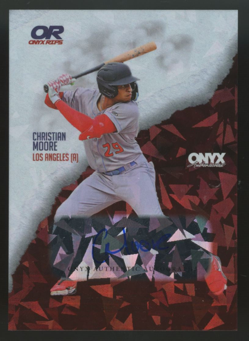 2024 Onyx Christian Moore Red Cracked Ice Auto /465 #RACHMO "A"