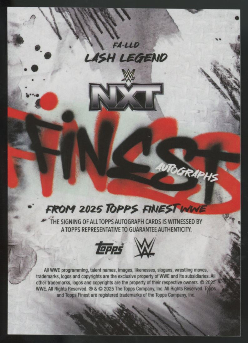 2025 Topps Finest WWE Lash Legend Blue Checkboard Refractor Auto /75 #FA-LLD