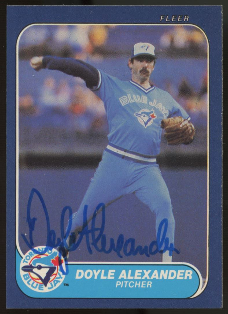 1986 Fleer Doyle Alexander #51 Signed Auto JSA
