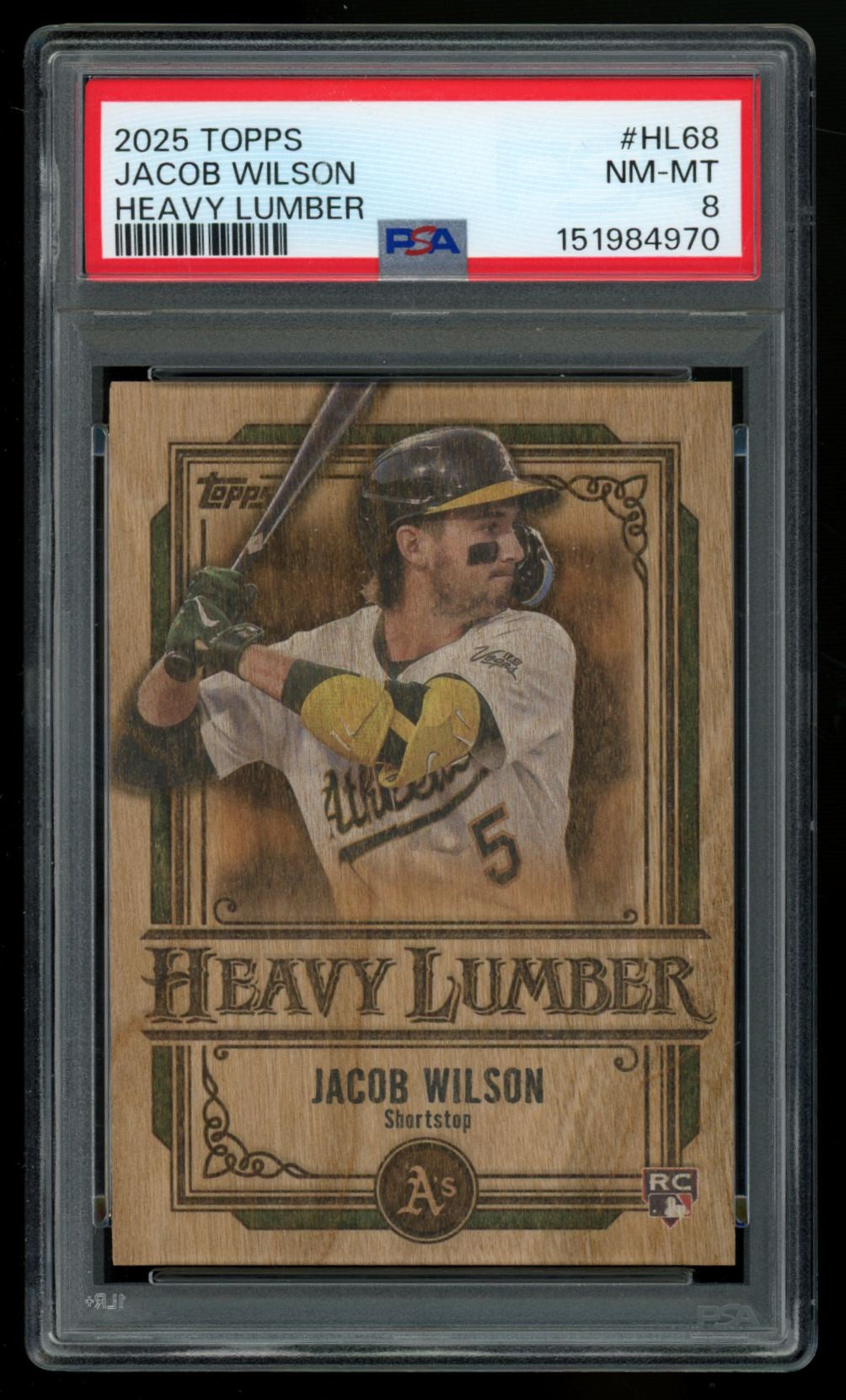 2025 Topps Update Jacob Wilson RC Heavy Lumber #HL-68 PSA 8