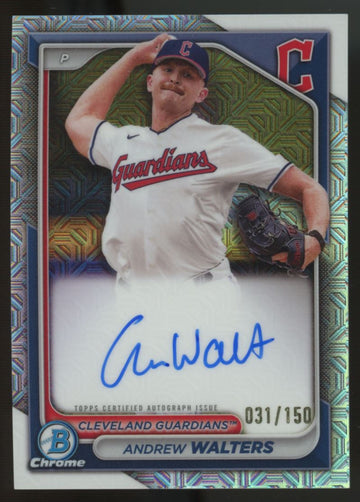 2024 Bowman Chrome Andrew Walters Auto HTA Choice /150 #CPA-AW
