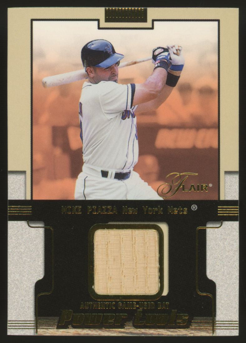 2002 Fleer Flair Mike Piazza Power Tools Game Used Bat Relic /100