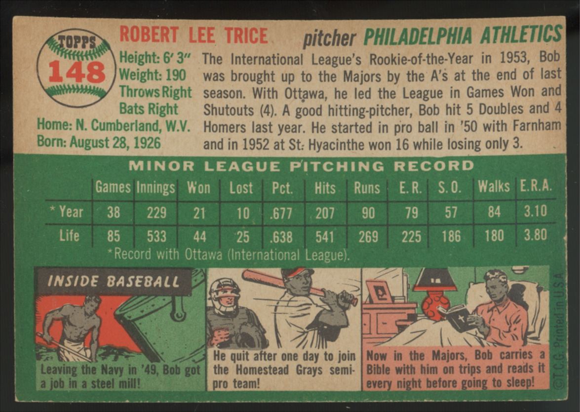 1954 Topps Bob Trice #148 EX/MT