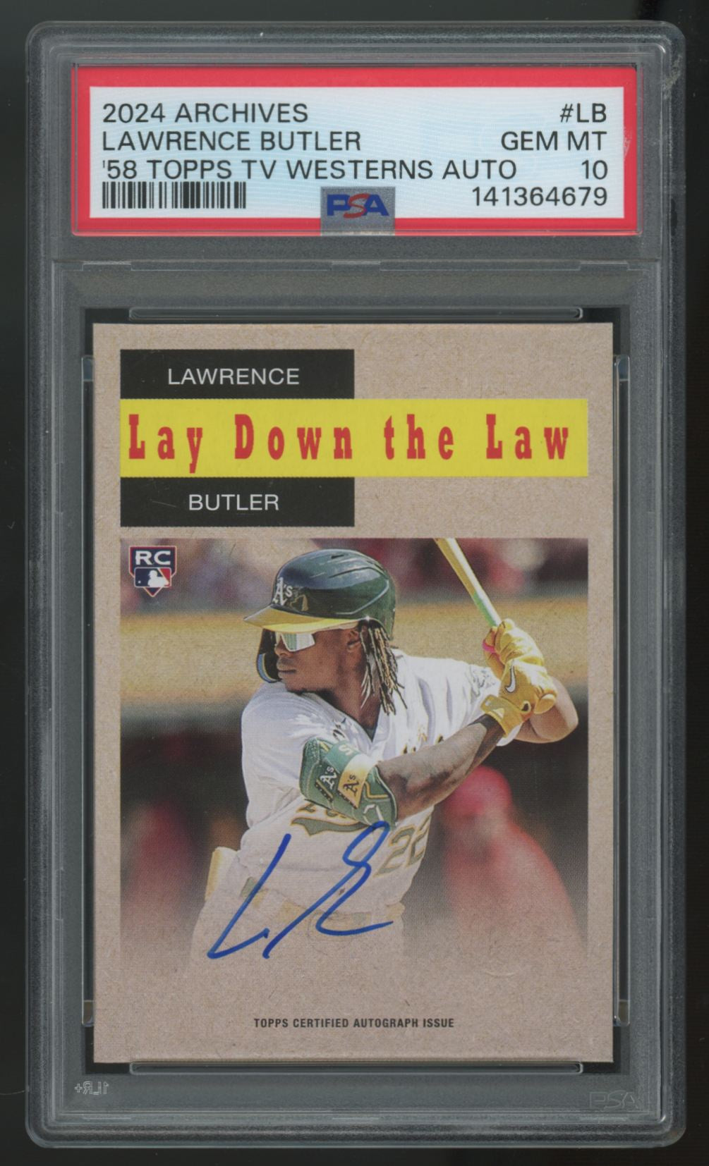 2024 Topps Archives Lawrence Butler RC '58 TV Westerns Auto #58WA-LB PSA 10