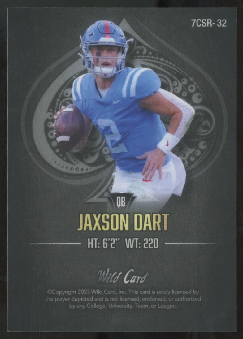 2023 Wild Card 7 Card Studs Jaxson Dart Black 1/1 #7GSR-32