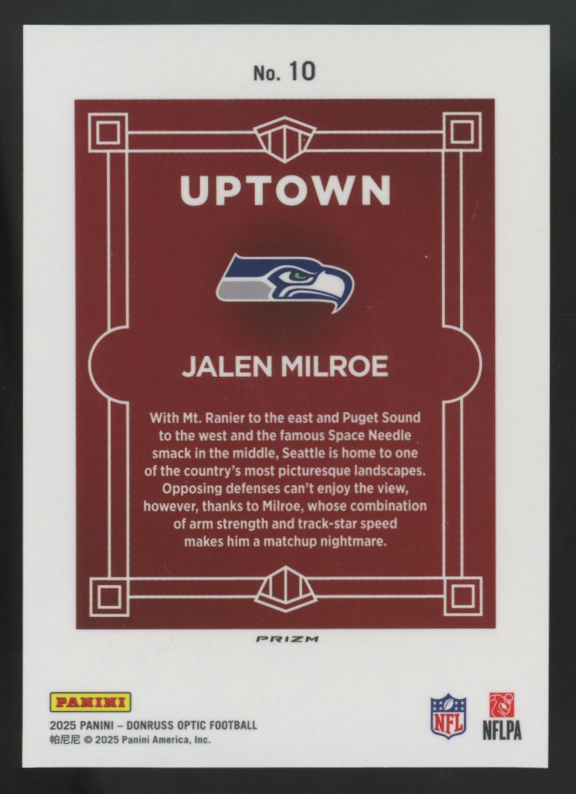 2025 Donruss Optic Jalen Milroe RC Uptown SSP #10
