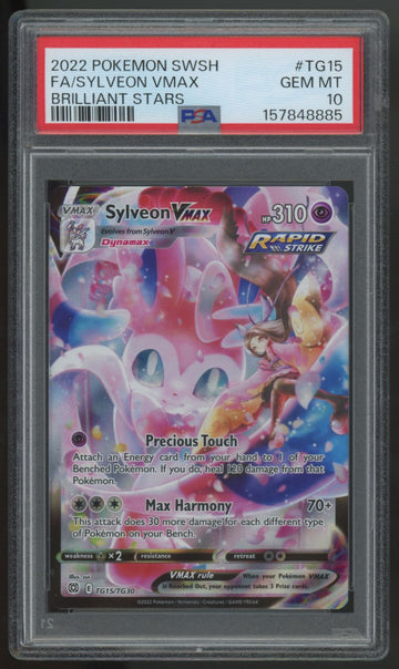 2022 Pokemon Sylveon VMax Brilliant Stars Full Art #TG15 PSA 10 (B)