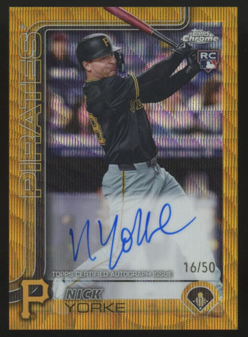 2025 Topps Chrome Nick Yorke RC Gold Wave Refractor Auto /50 #RA-NY