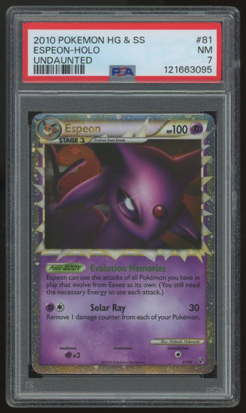 2010 Pokemon Espeon Undaunted Holo #81 PSA 7